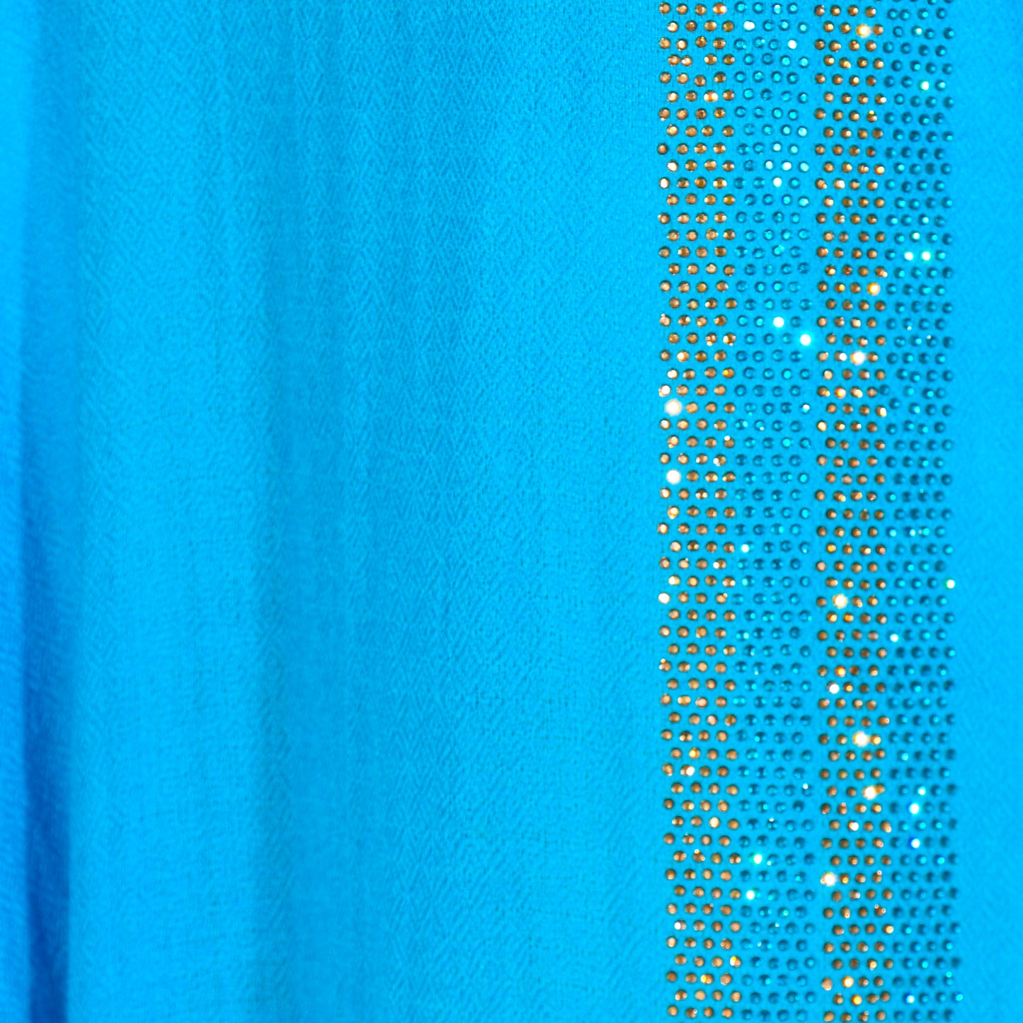 CASHMERE & SWAROVSKI WRAP - TURQUOISE WITH GOLD