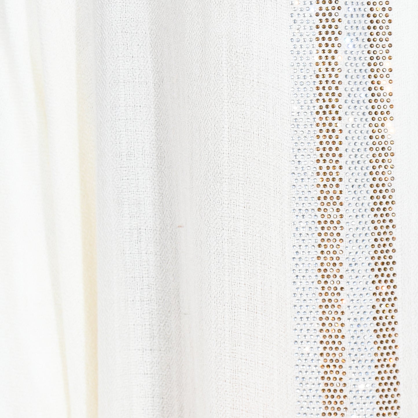 CASHMERE & SWAROVSKI WRAP - WHITE WITH GOLD