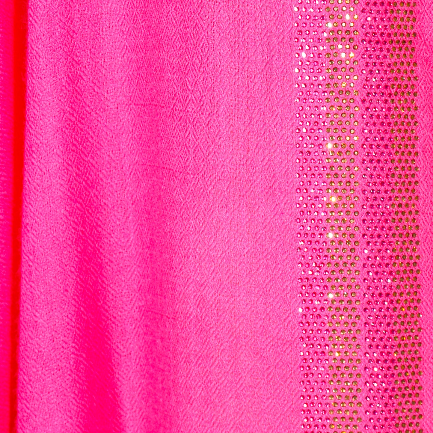 CASHMERE & SWAROVSKI WRAP - FUCHSIA WITH GOLD