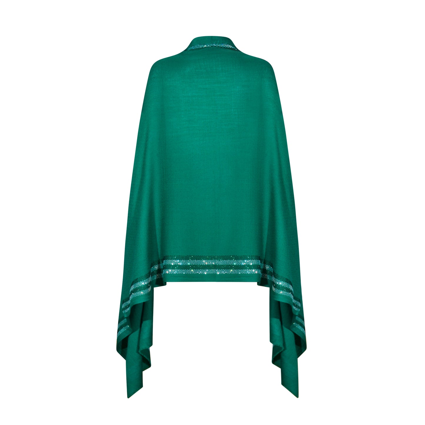 CASHMERE & SWAROVSKI WRAP - KINGFISHER WITH SILVER