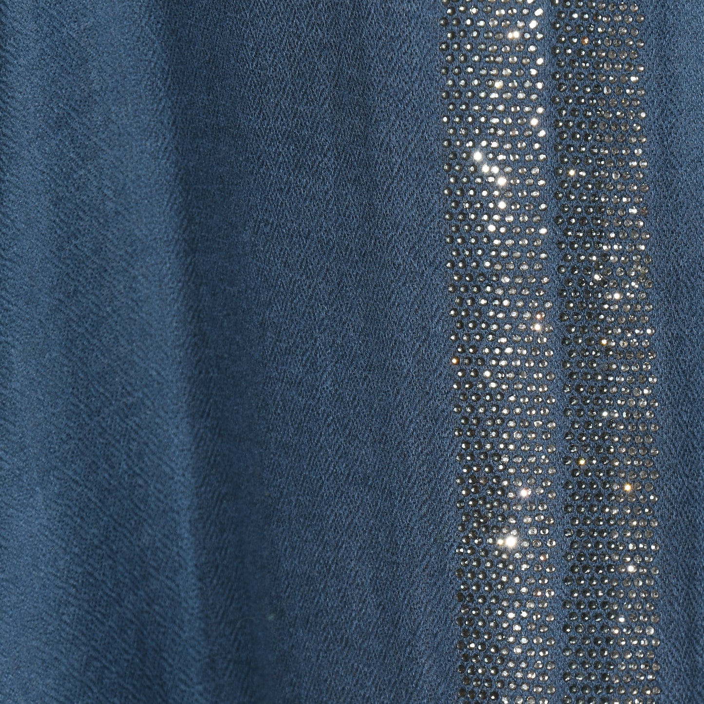 CASHMERE & SWAROVSKI WRAP - AIRFORCE BLUE WITH SILVER