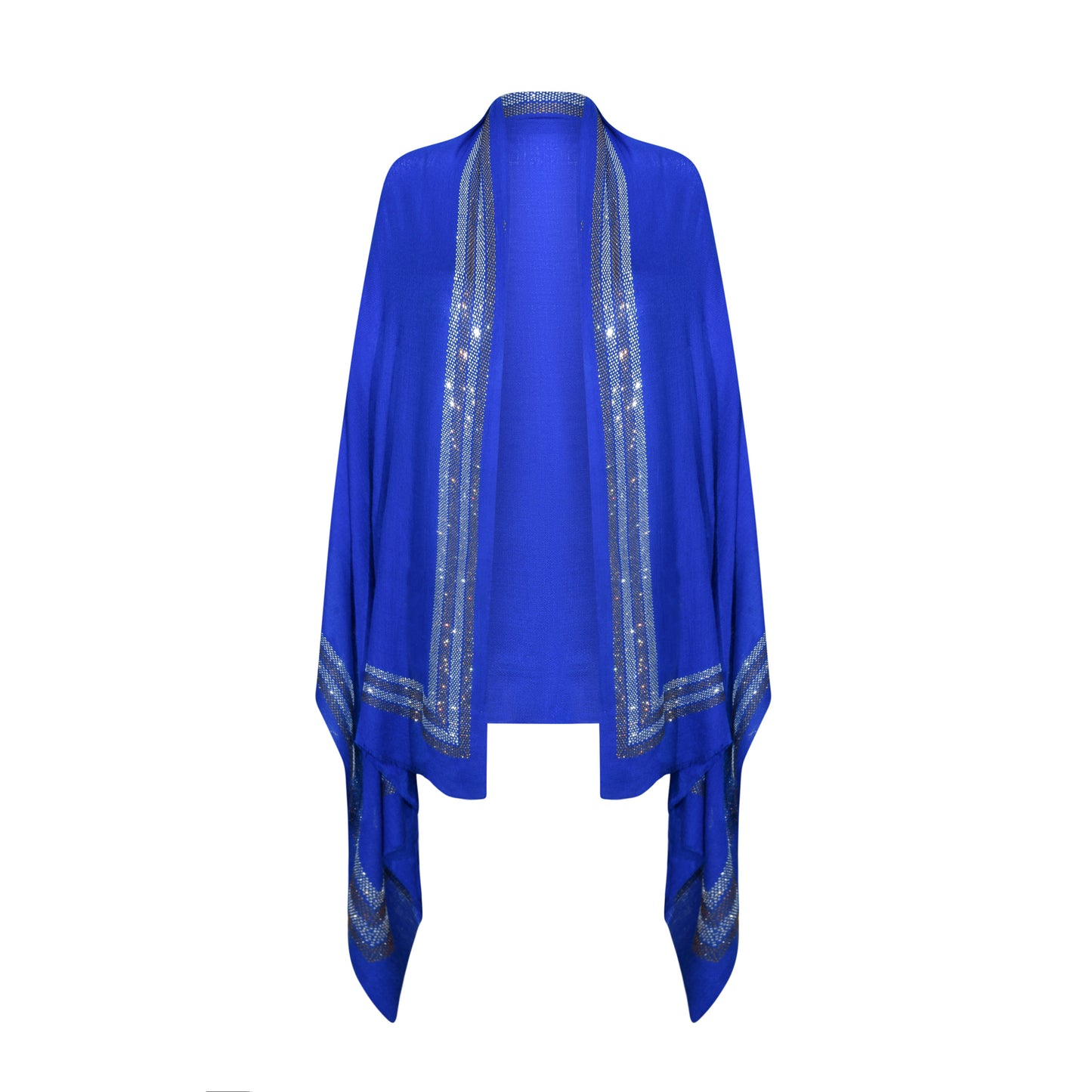 CASHMERE & SWAROVSKI WRAP - COBALT BLUE