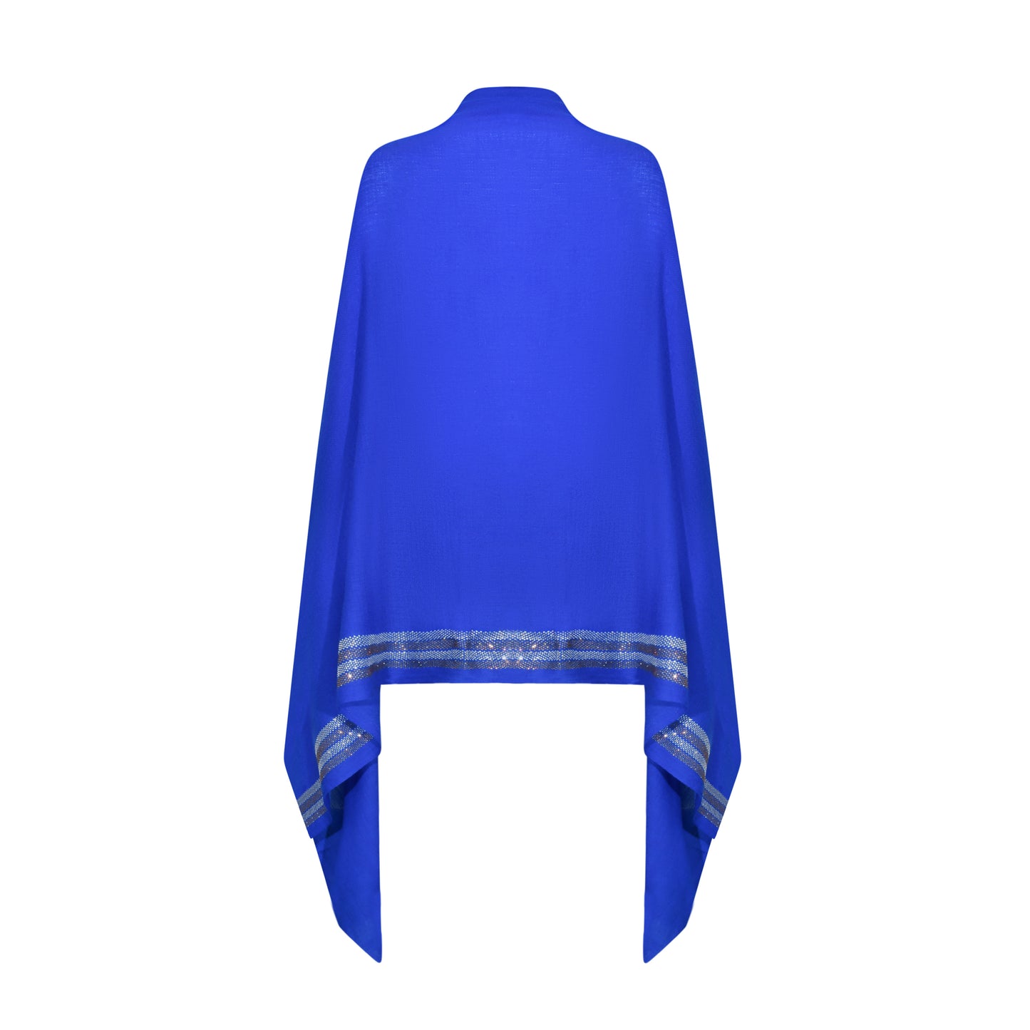 CASHMERE & SWAROVSKI WRAP - COBALT BLUE