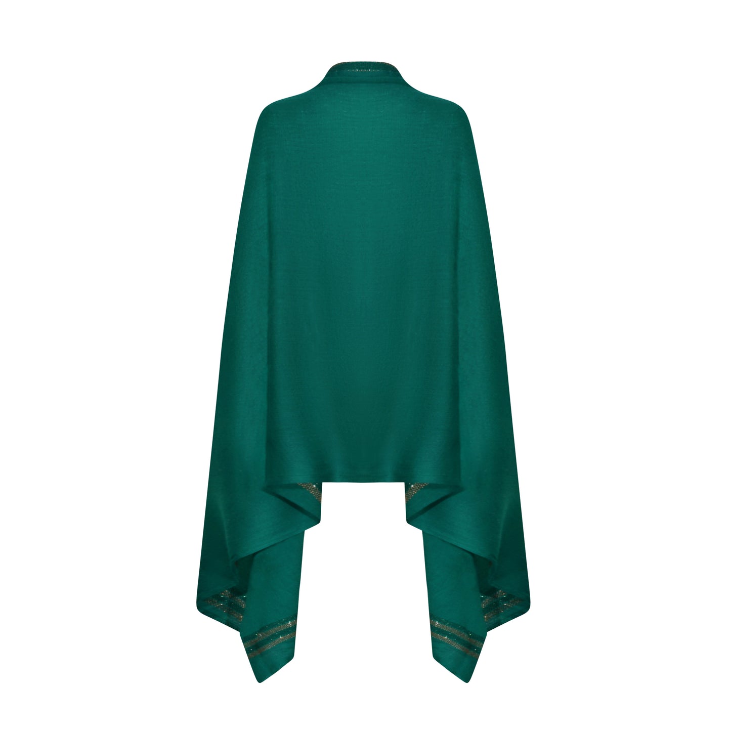 CASHMERE & SWAROVSKI WRAP - PEACOCK