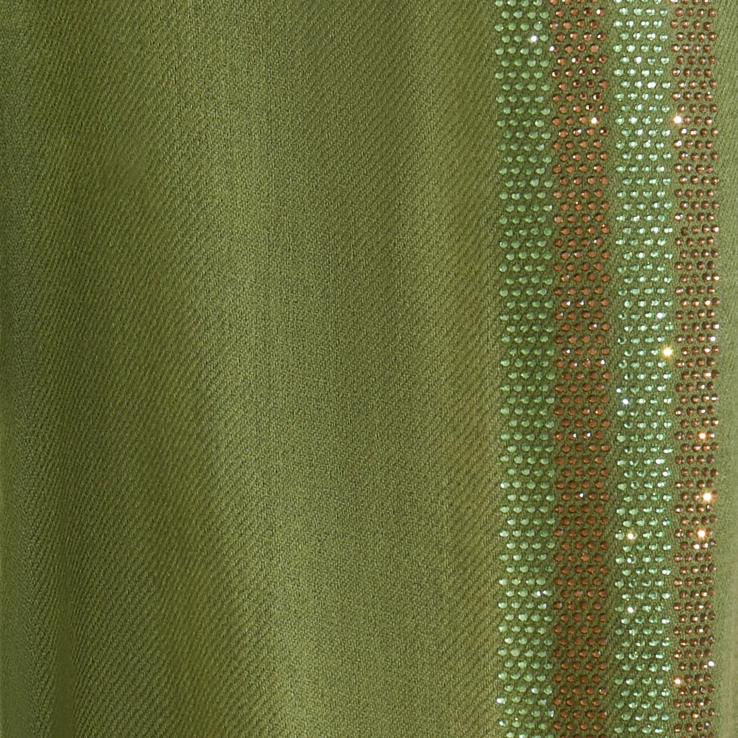 CASHMERE & SWAROVSKI WRAP - OLIVE