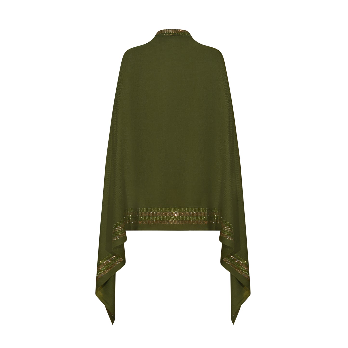 EX DISPLAY CASHMERE & SWAROVSKI WRAP - KHAKI