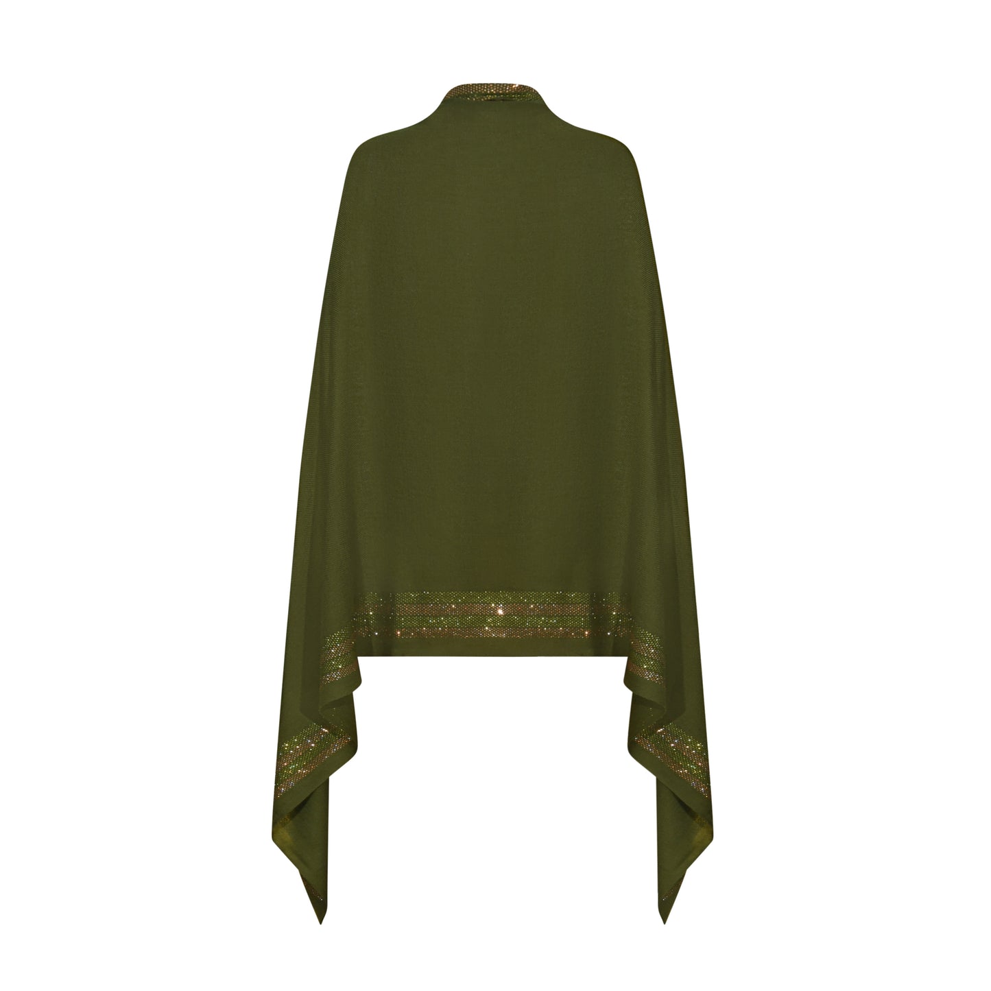 CASHMERE & SWAROVSKI WRAP - KHAKI