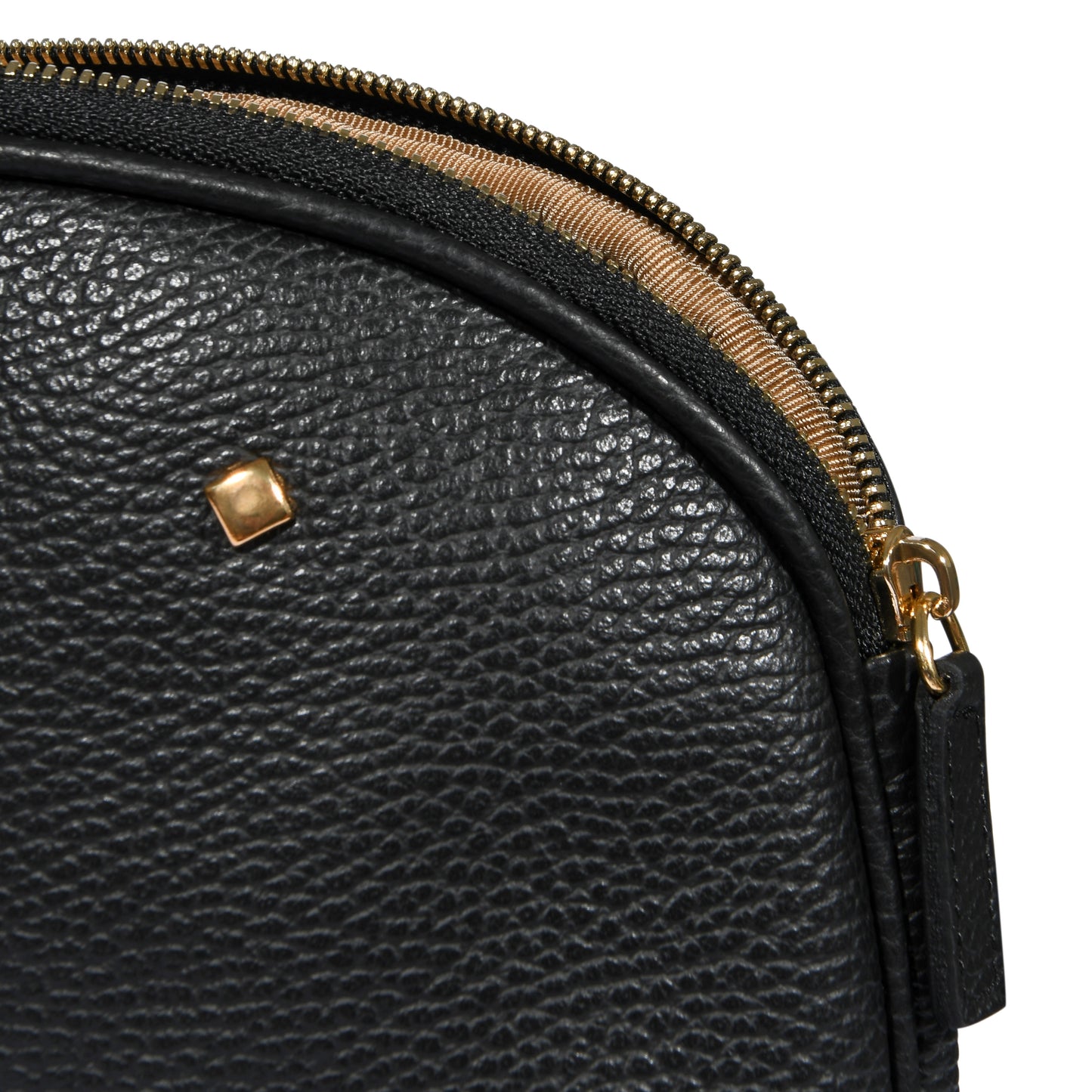 NEW HALF MOON MAKE-UP BAG - BLACK with GOLD