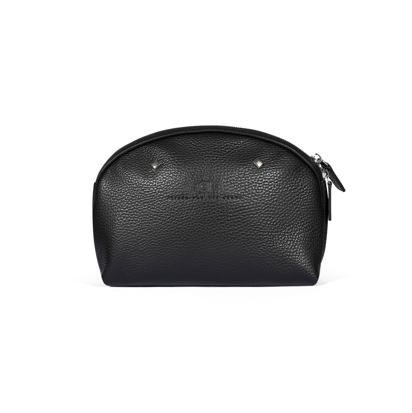 NEW HALF MOON MAKE-UP BAG - BLACK with SILVER