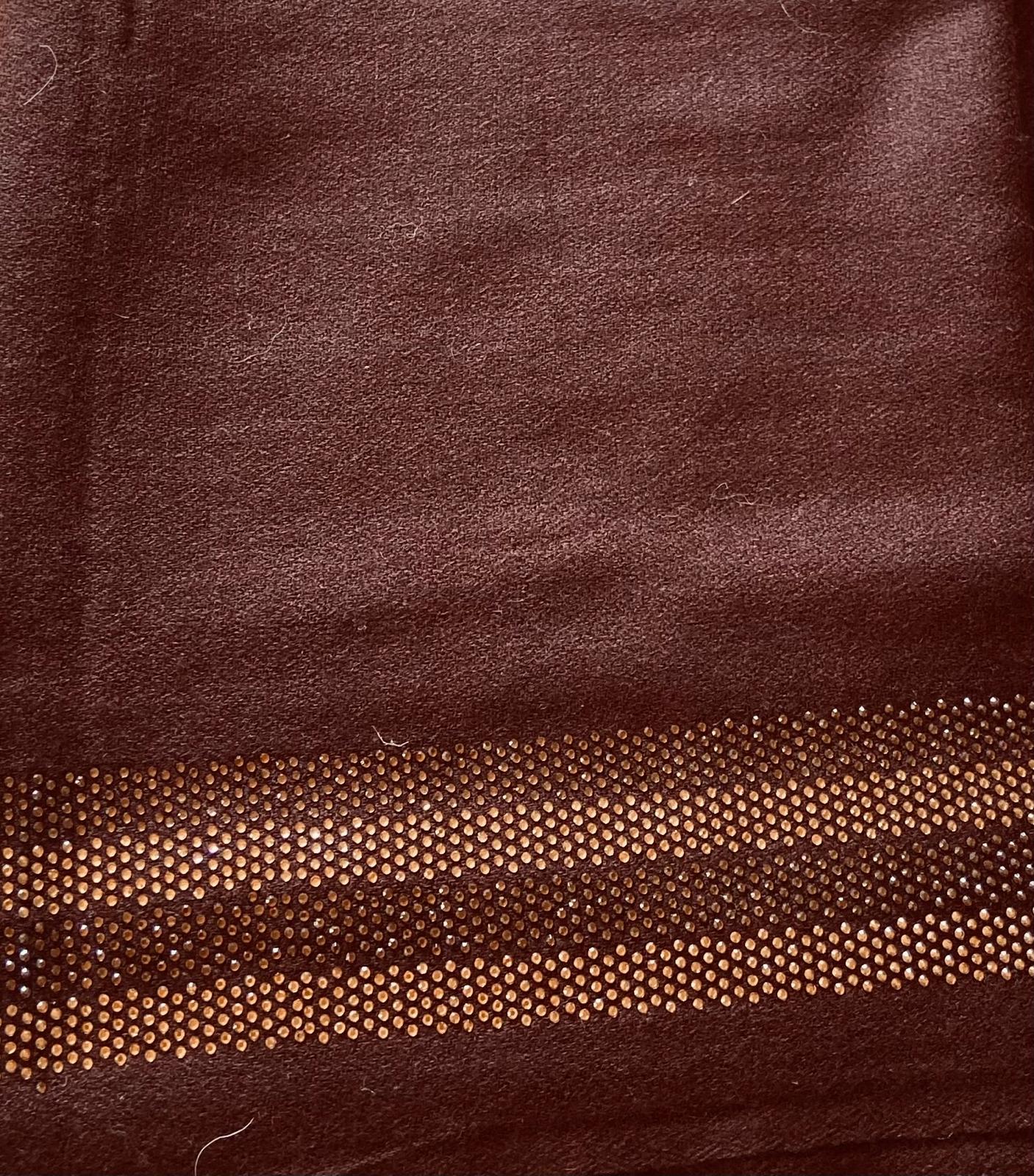 CASHMERE & SWAROVSKI WRAP - CHOCOLATE BROWN