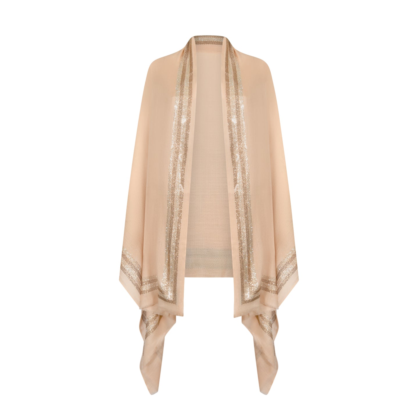 CASHMERE & SWAROVSKI WRAP - LIGHT SAND