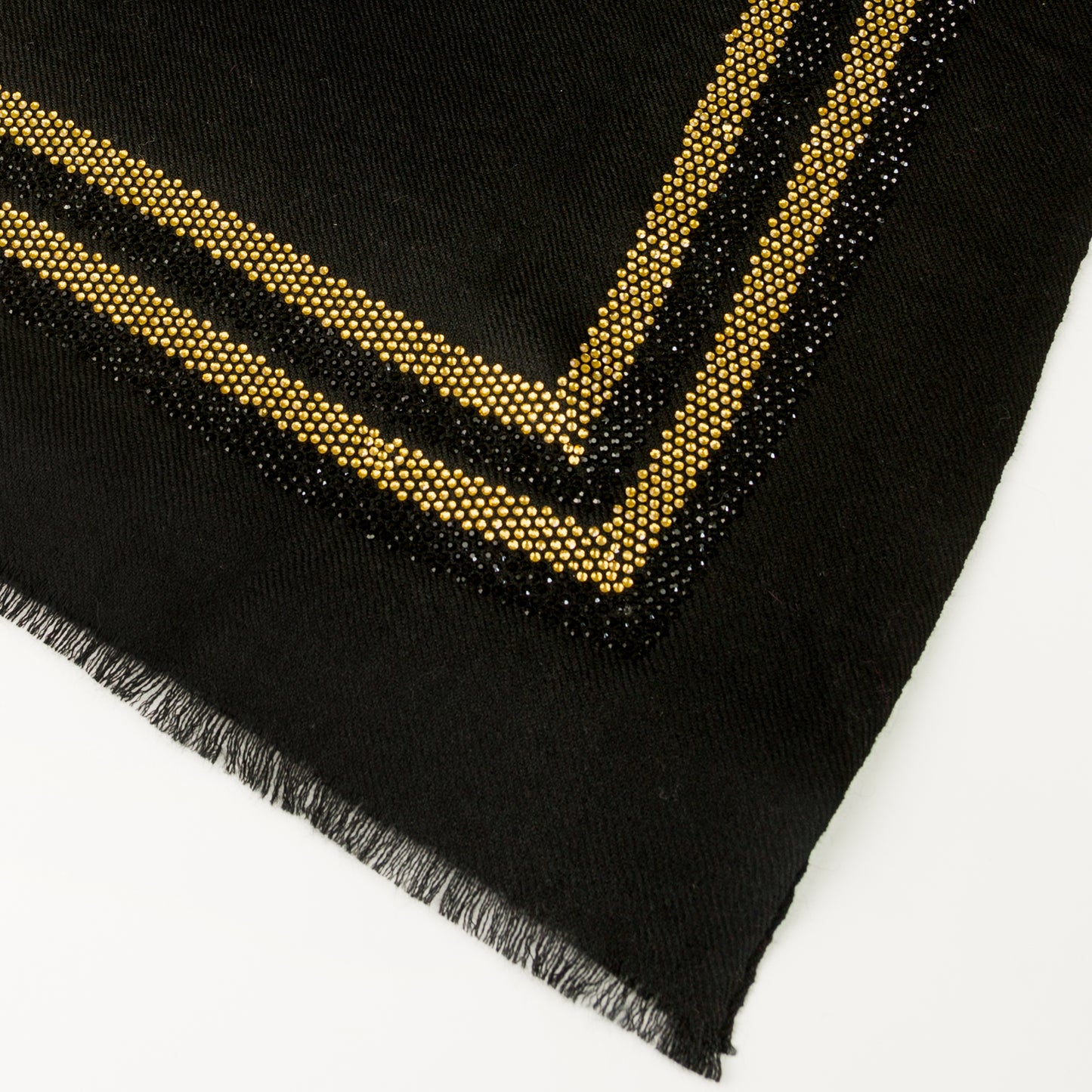 CASHMERE & SWAROVSKI WRAP - BLACK