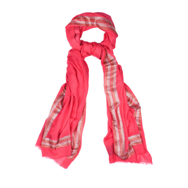 CASHMERE & SWAROVSKI WRAP - PINK