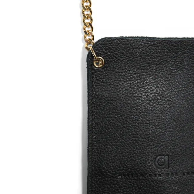 NEW Cross Body Phone Holders - Black with Gold Chain