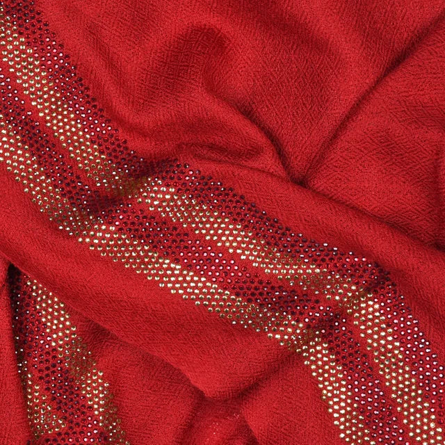CASHMERE & SWAROVSKI WRAP - RED