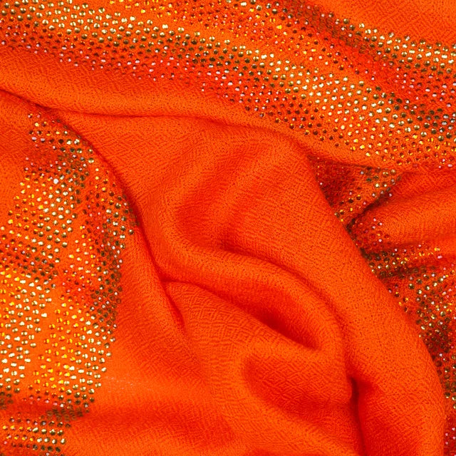 CASHMERE & SWAROVSKI WRAP - ORANGE
