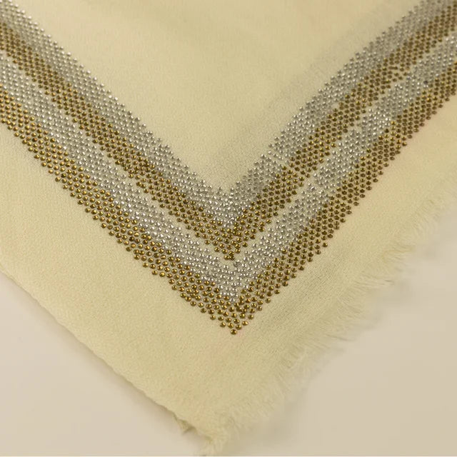 CASHMERE & SWAROVSKI WRAP - CREAM - EX-DISPLAY