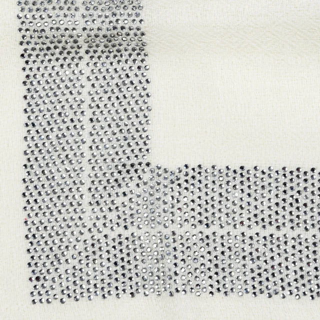EX DISPLAY CASHMERE & SWAROVSKI WRAP - WHITE