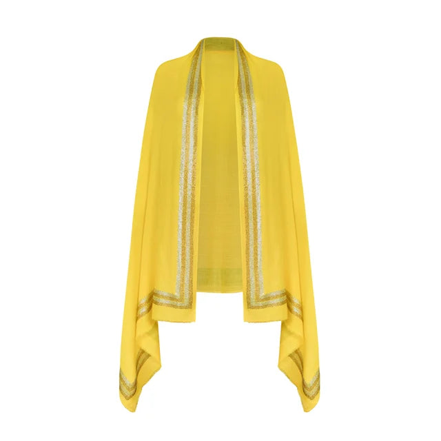 CASHMERE & SWAROVSKI WRAP - YELLOW