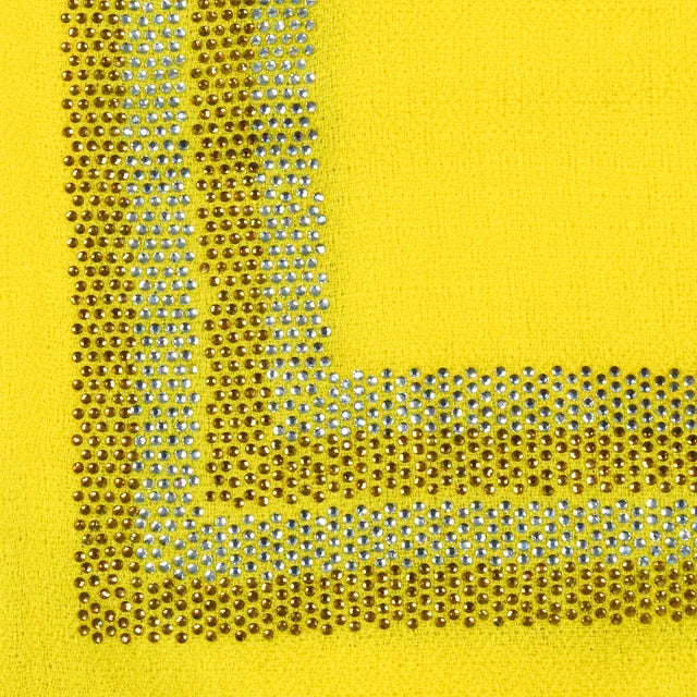 CASHMERE & SWAROVSKI WRAP - YELLOW