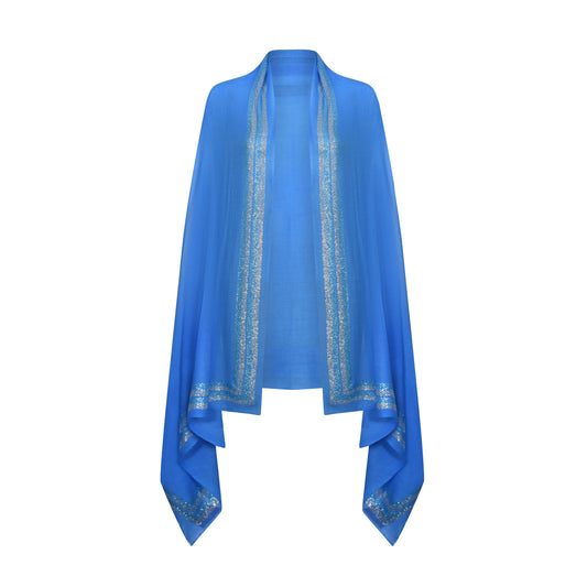 CASHMERE & SWAROVSKI WRAP - PERIWINKLE