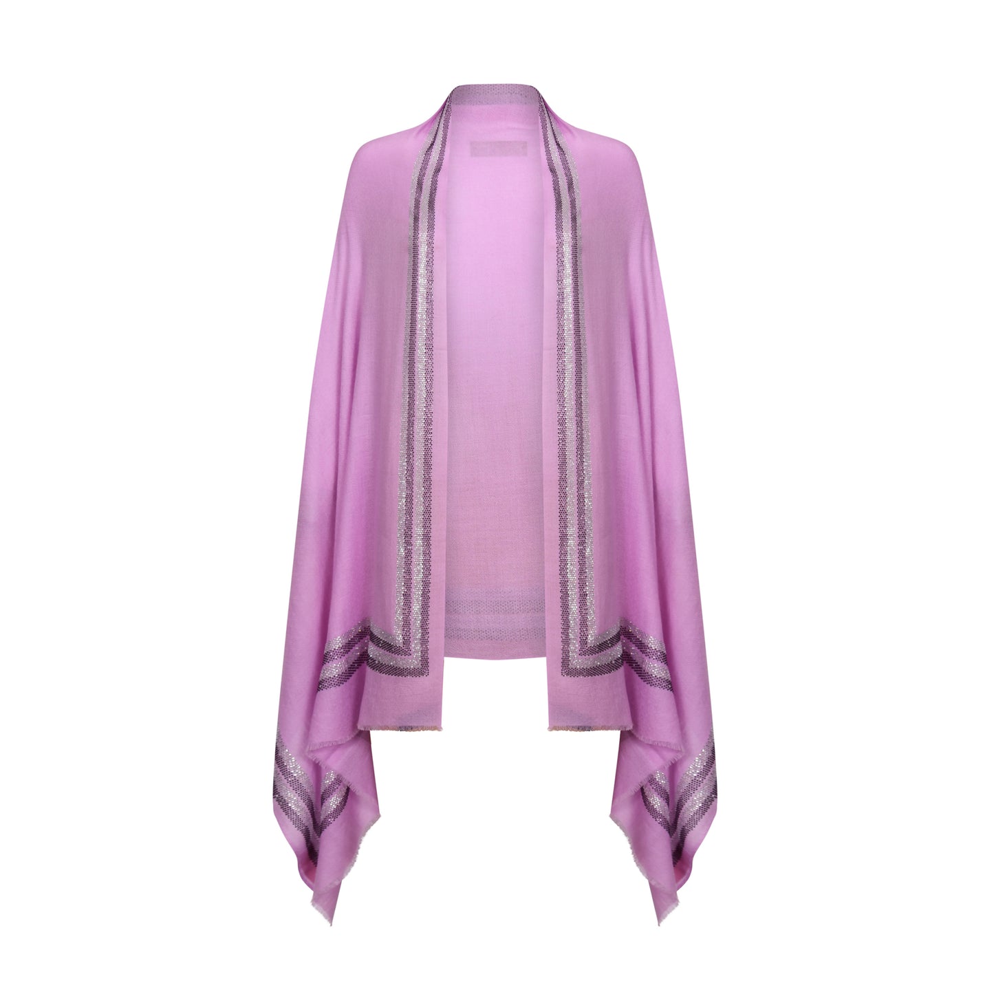 CASHMERE & SWAROVSKI WRAP - LILAC