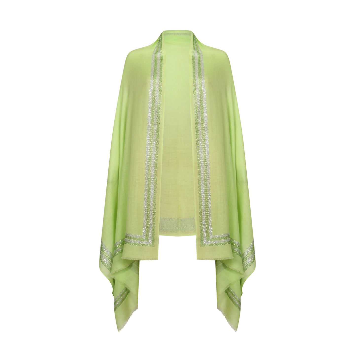 EX DISPLAY - CASHMERE & SWAROVSKI WRAP - LIME