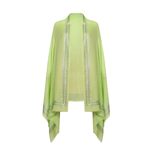 EX DISPLAY - CASHMERE & SWAROVSKI WRAP - LIME