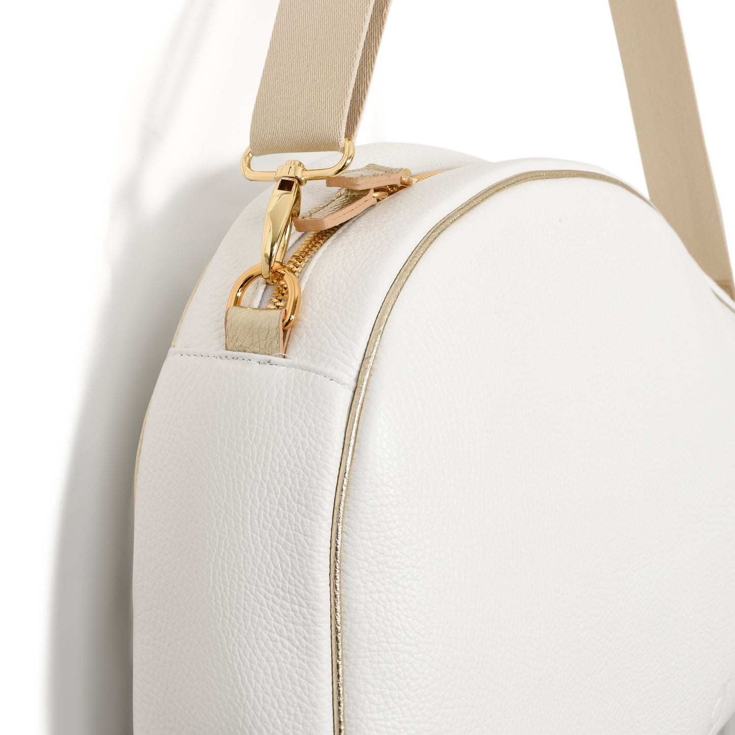 NEW DOUBLE PADEL BAG - WHITE WITH CHAMPAGNE TRIM