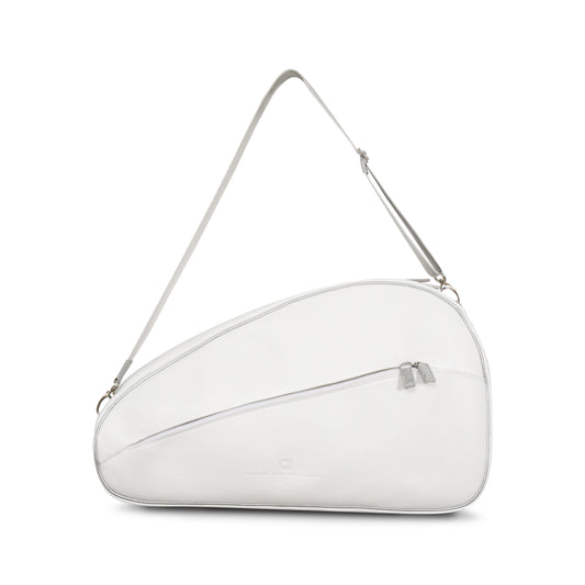 NEW DOUBLE PADEL BAG - WHITE WITH SILVER TRIM