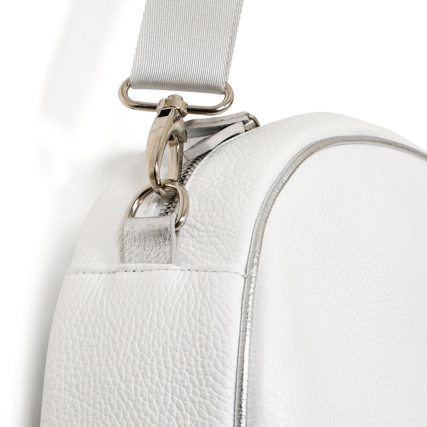 NEW DOUBLE PADEL BAG - WHITE WITH SILVER TRIM