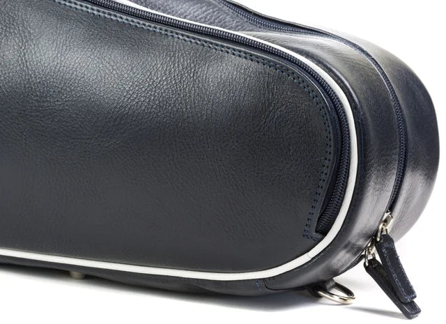 DOUBLE TENNIS CASE - NAVY WITH PIPING