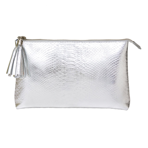 LARGE MAKEUP/CLUTCH - SILVER